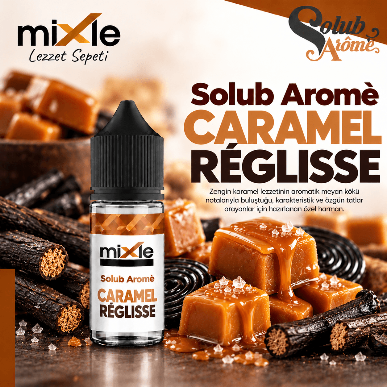 Solub Arome – Caramel Réglisse — 30 ML Diykit (6 ML Aroma)