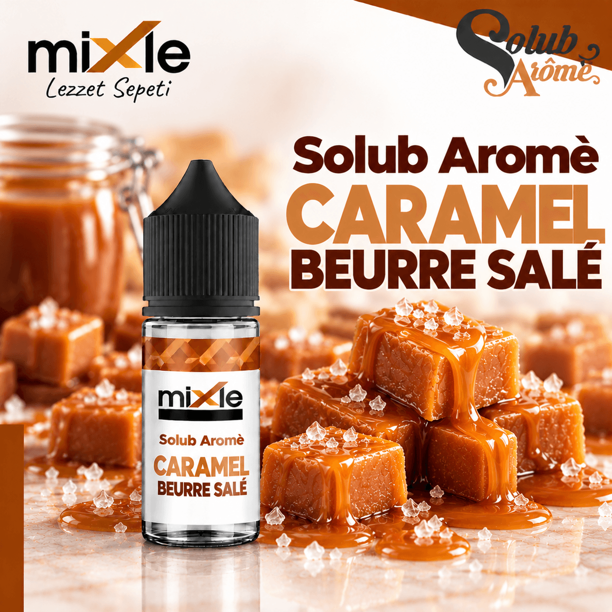 Solub Arome – Caramel Beurre Salé — 30 ML Diykit (6 ML Aroma)